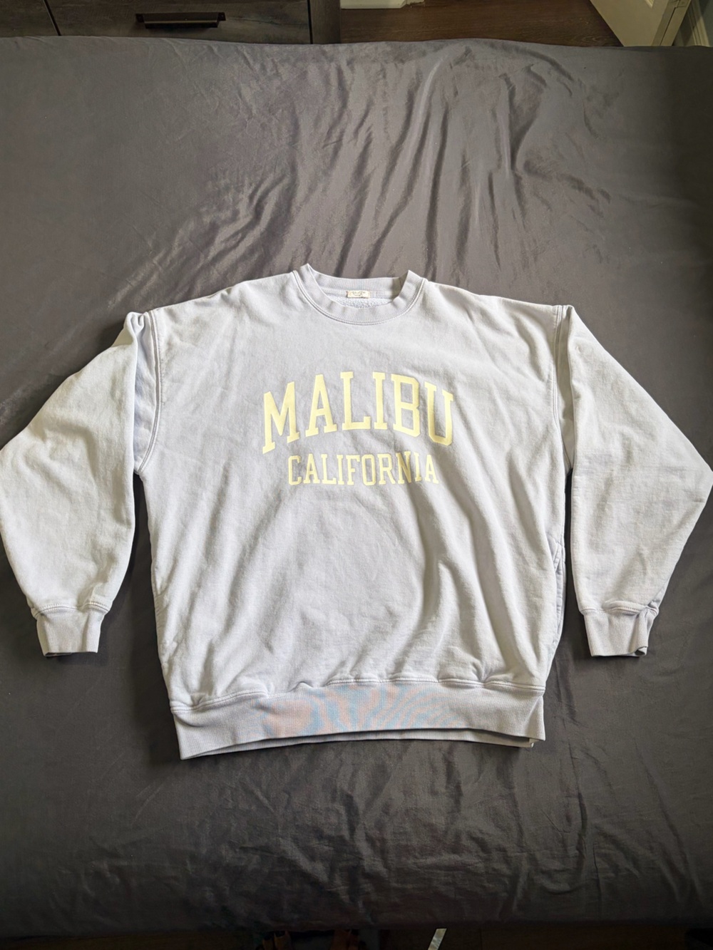 John Galt Malibu California baby blue Heavyweight oversized crew neck